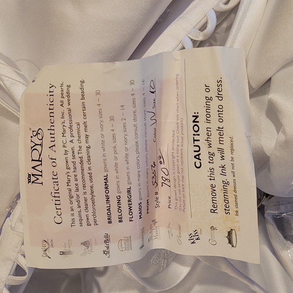 Wedding dress full chapel train 4 pcs beaded applique embroidery strapless - Picture 9 of 17